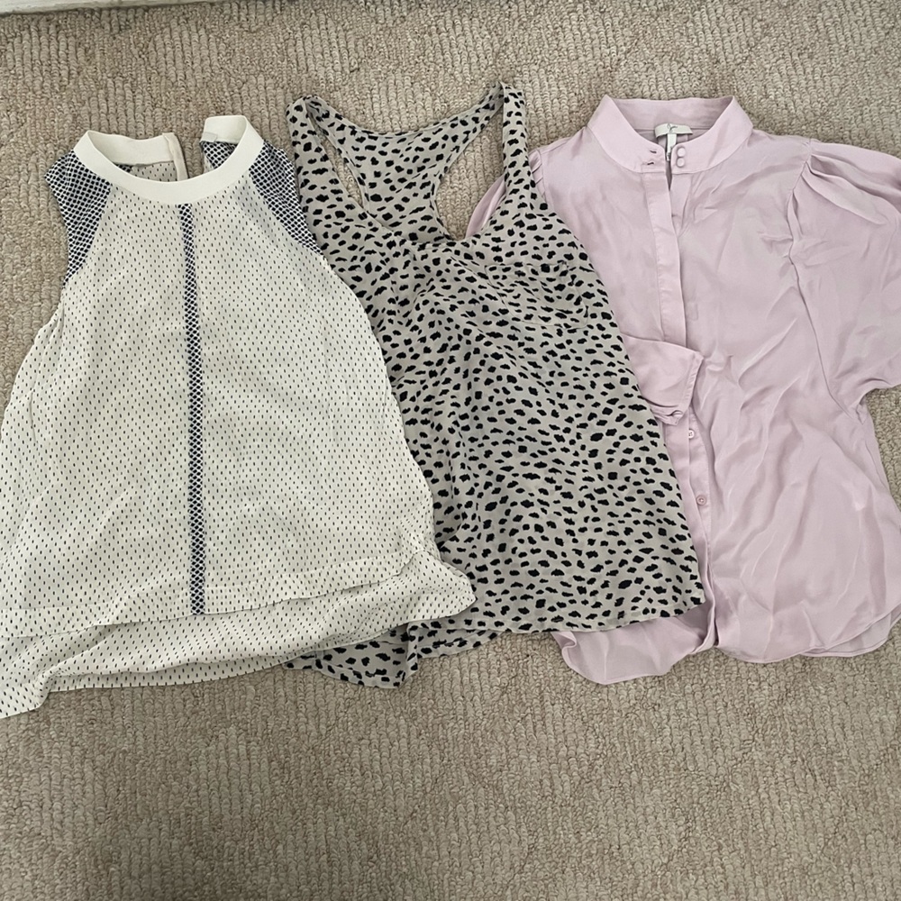 Joie and Madewell silk top bundle